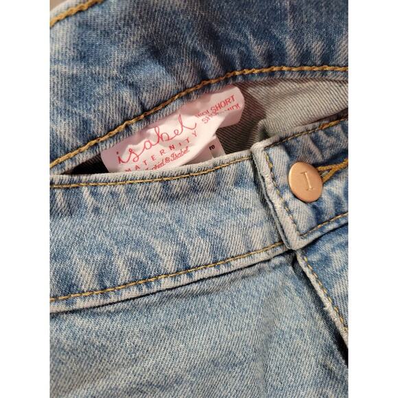 Isabel Maternity by Ingrid Isabel Women's Side Panel MIDI Maternity Jean Shorts - Picture 6 of 9